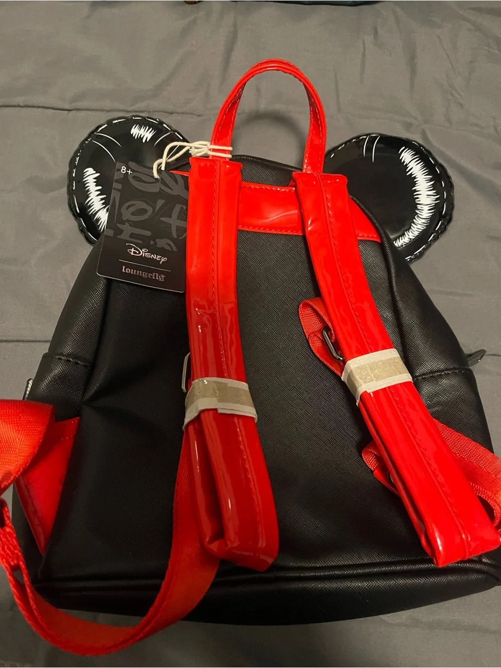 Loungefly Mickey Mouse Black Red White Vinyl Mini Backpack
